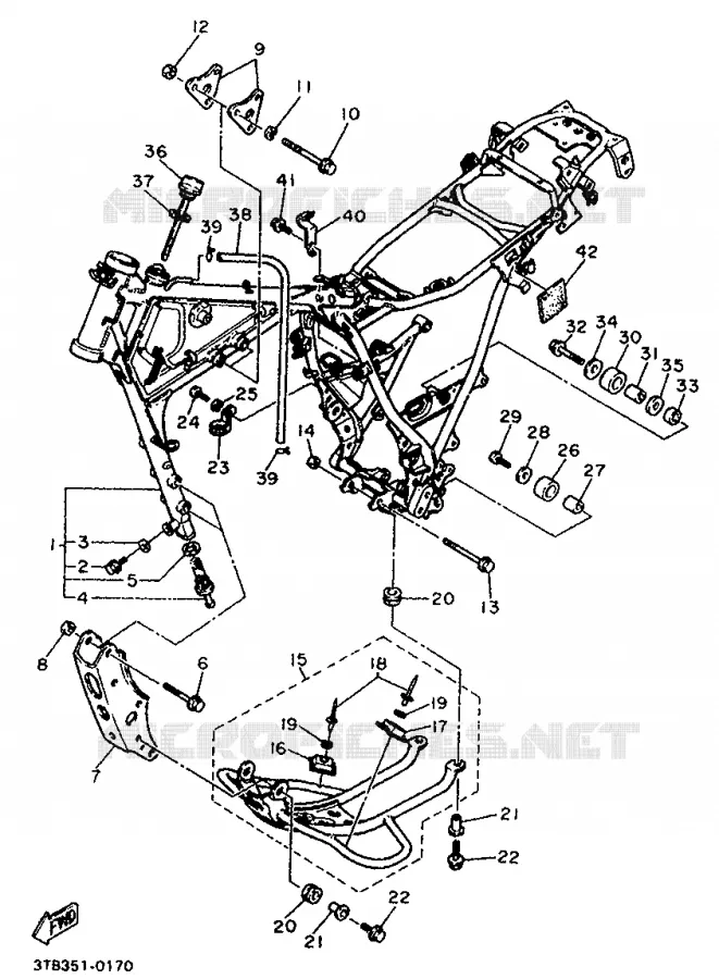 FRAME Yamaha MOTO 600 1992 XTE  XT600E