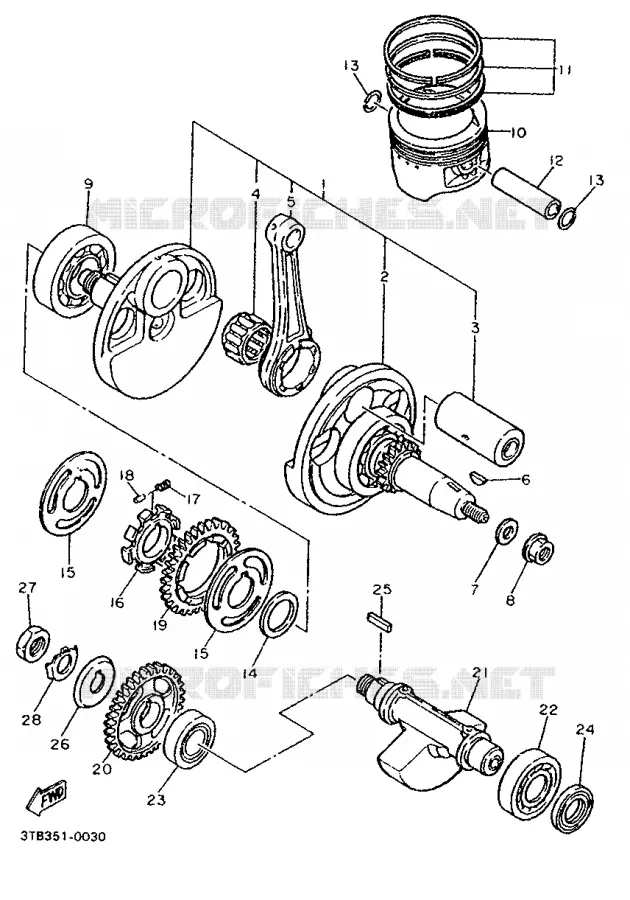 CRANKSHAFT / PISTON Yamaha MOTO 600 1993 XTE  XT600E