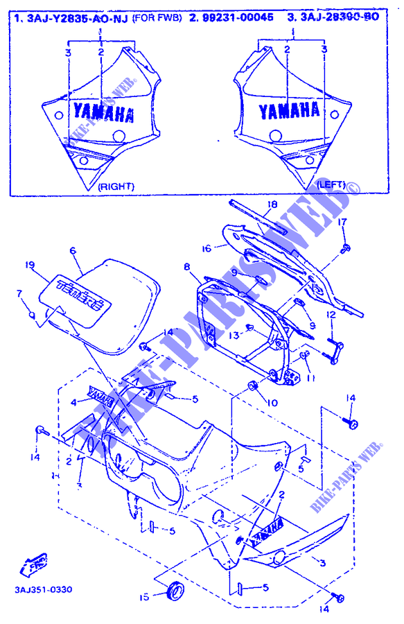 FAIRING FRONT for Yamaha XT600Z 1990