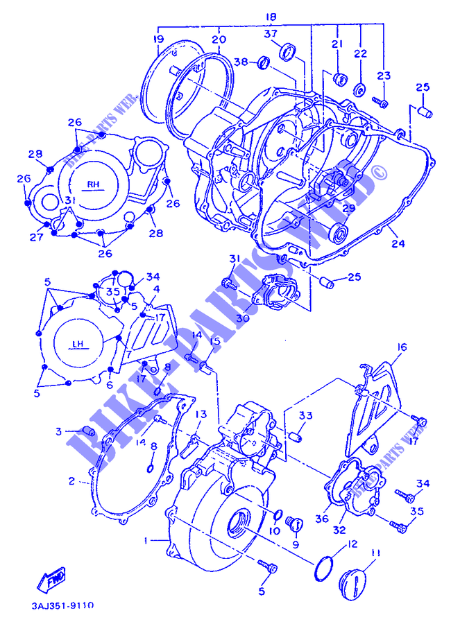 COVER   ENGINE 1 for Yamaha XT600Z 1990