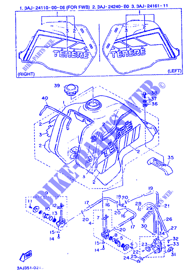 FUEL TANK for Yamaha XT600Z 1990