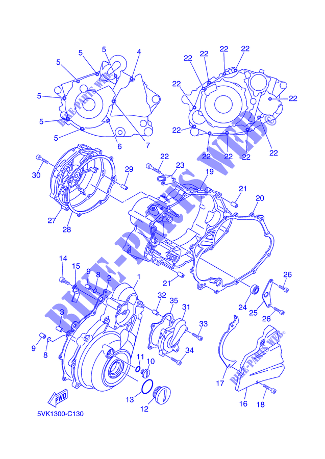 COVER   ENGINE 1 for Yamaha XT660R 2004
