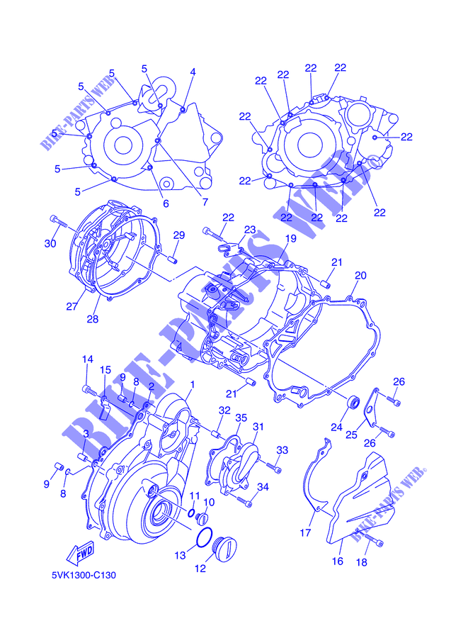 COVER   ENGINE 1 for Yamaha XT660R 2008