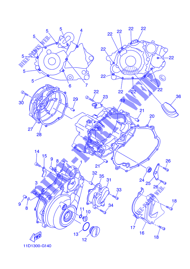 COVER   ENGINE 1 for Yamaha XT660Z 2008