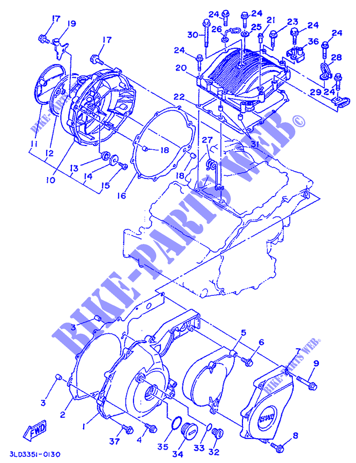 COVER   ENGINE 1 for Yamaha XTZ750 1993