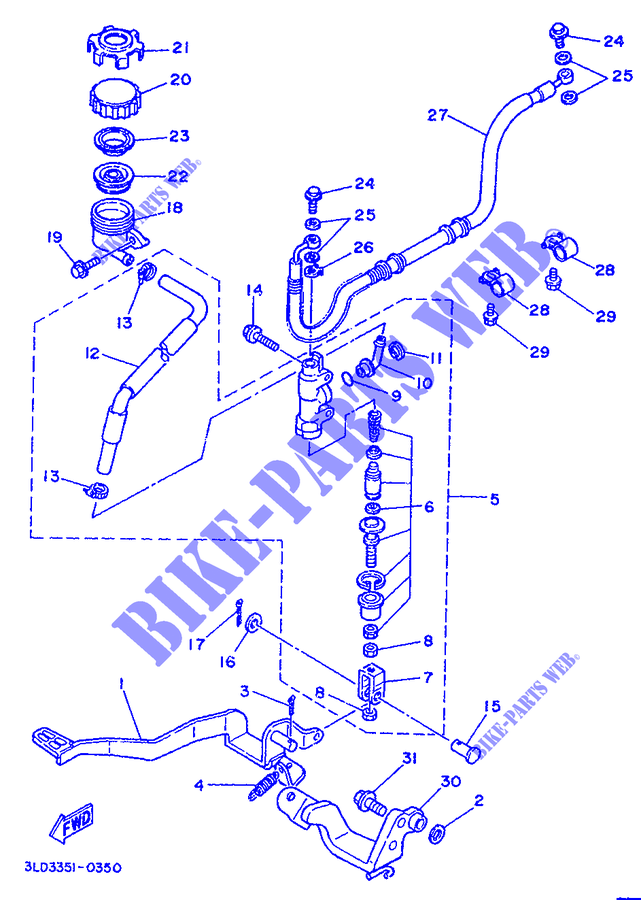 REAR BRAKE MASTER CYLINDER for Yamaha XTZ750 1993