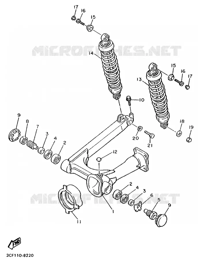SWINGARM / SHOCK ABSORBER Yamaha MOTO 1100 1991 VIRAGO  XV1100