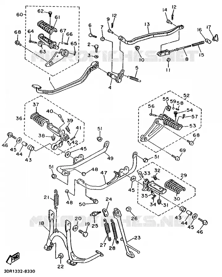 STAND / FOOTREST Yamaha MOTO 1100 1994 VIRAGO  XV1100