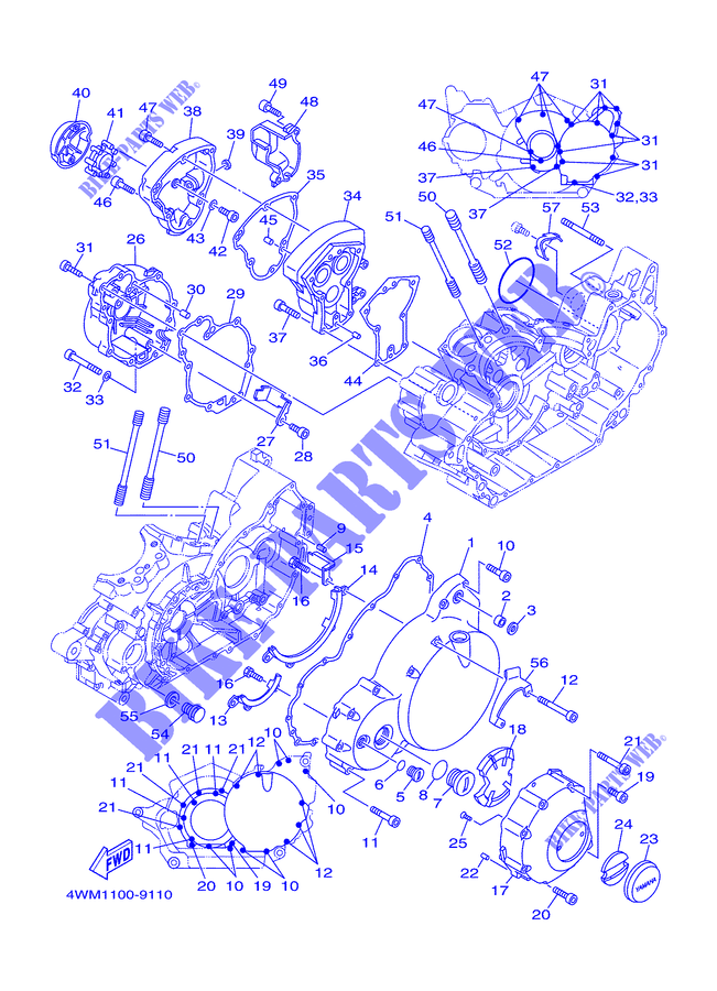COVER   ENGINE 1 for Yamaha XV1600A 2001