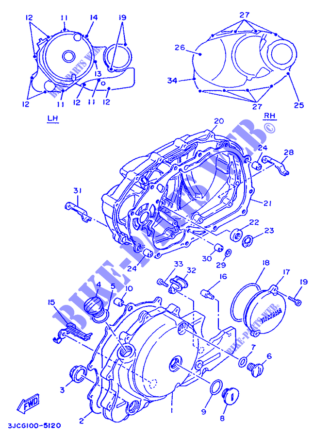 COVER   ENGINE 1 for Yamaha XV535 1997