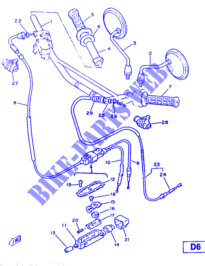 HANDLEBAR & CABLES for Yamaha DT125 1987