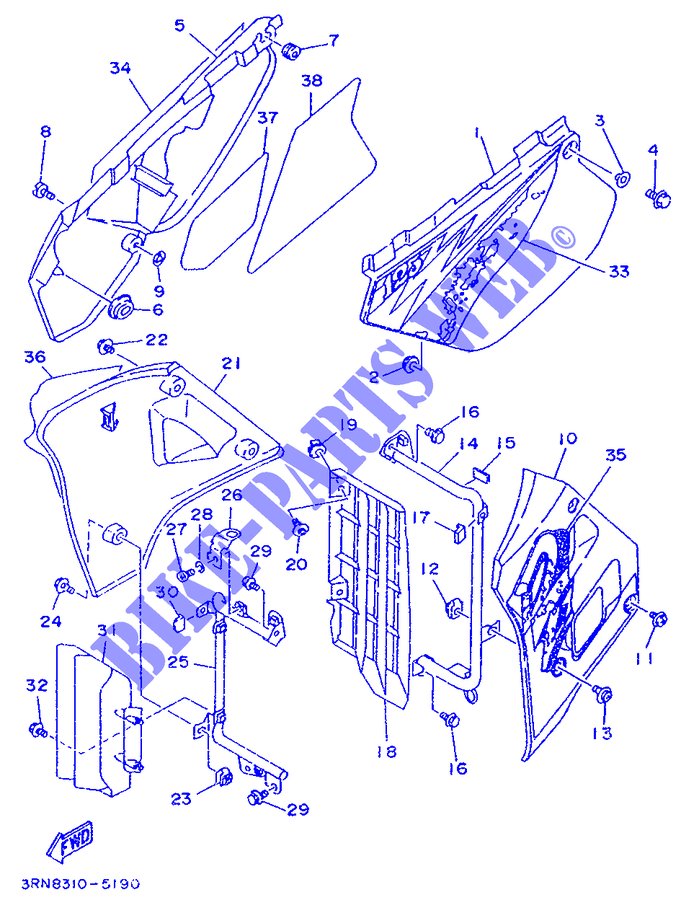 SIDE COVER for Yamaha DT125 1995