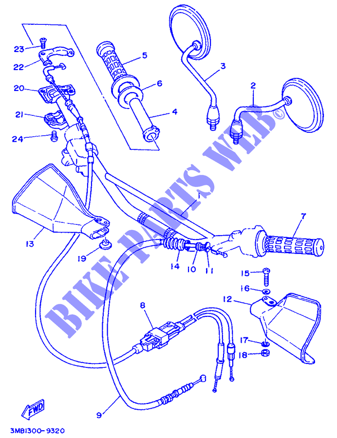 HANDLEBAR & CABLES for Yamaha DTE125 1989