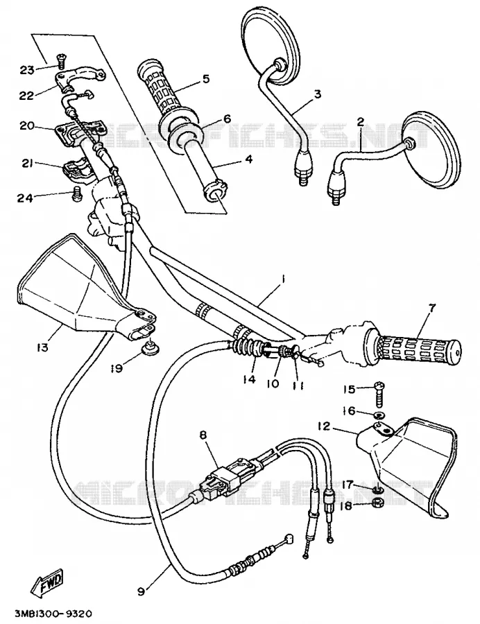 HANDLEBAR & CABLES Yamaha MOTO 125 1991 DTE  DT125E