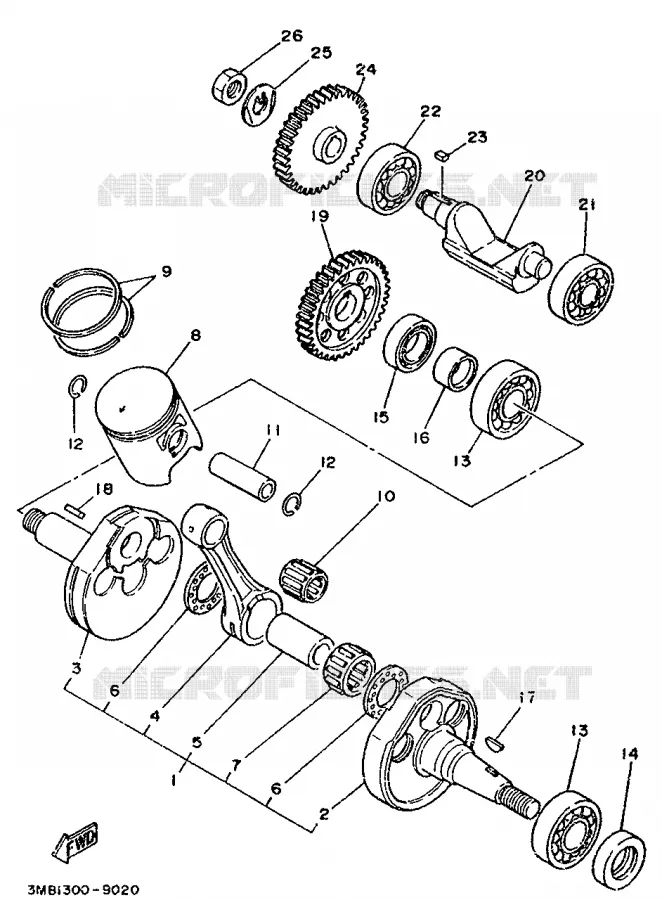 CRANKSHAFT / PISTON Yamaha MOTO 125 1995 DTE  DT125E
