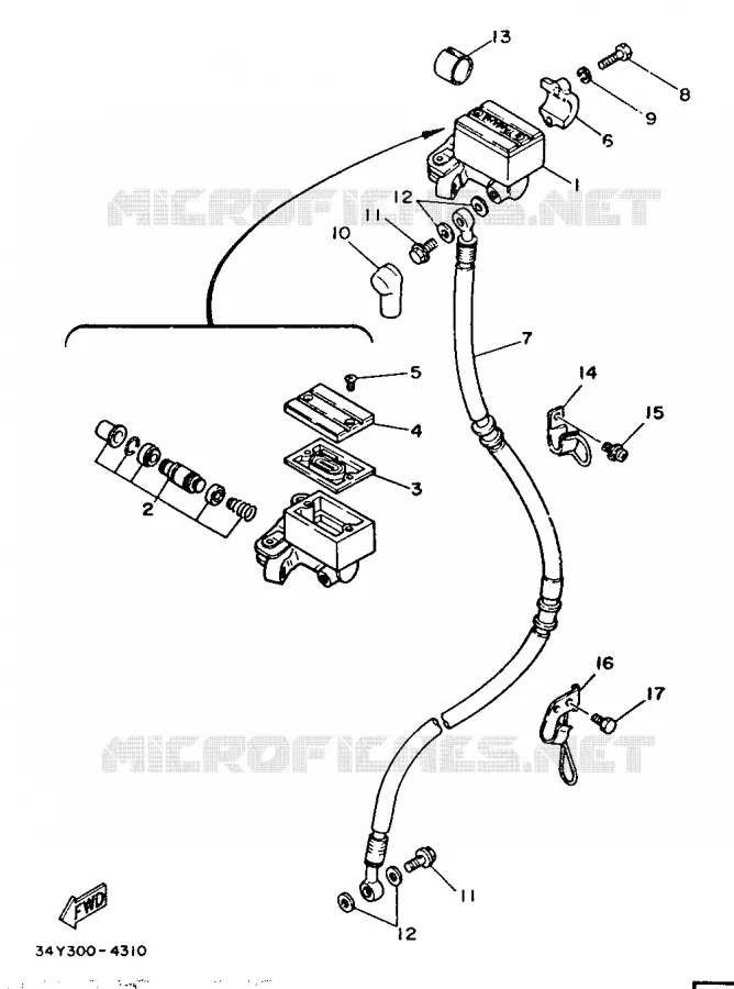 FRONT MASTER CYLINDER Yamaha MOTO 125 1987 DTLC  DT125LC