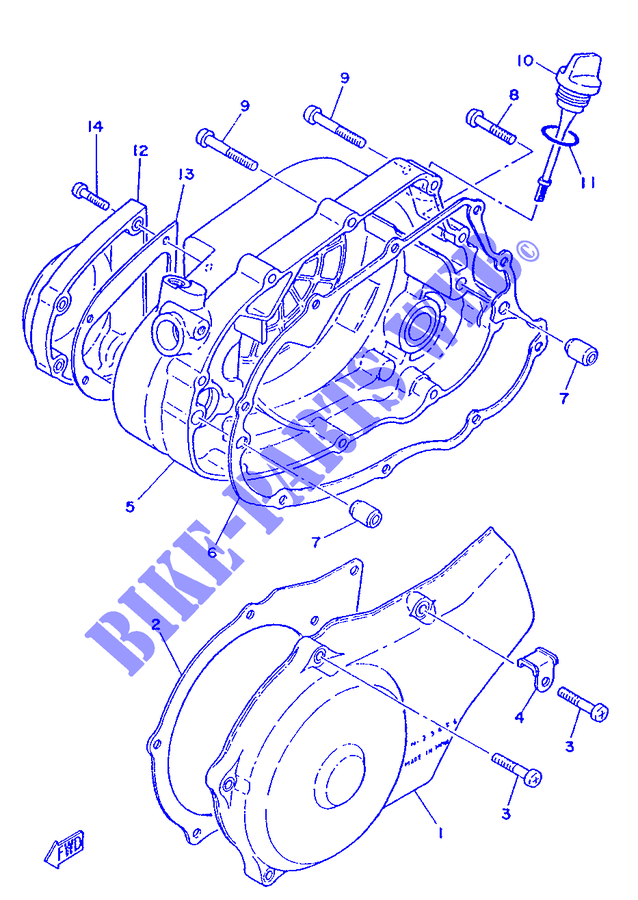 COVER   ENGINE 1 for Yamaha DT125MX 1986