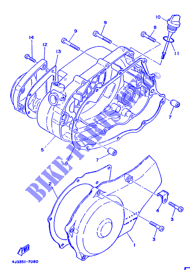 COVER   ENGINE 1 for Yamaha DT125MX 1987