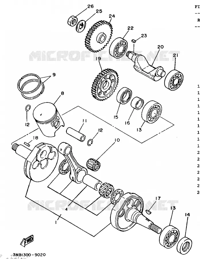 CRANKSHAFT / PISTON Yamaha MOTO 125 1989 DTR  DT125R