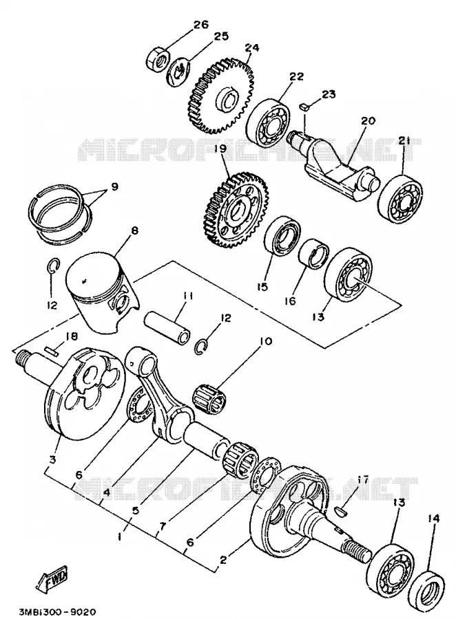 CRANKSHAFT / PISTON Yamaha MOTO 125 1995 DTR  DT125R