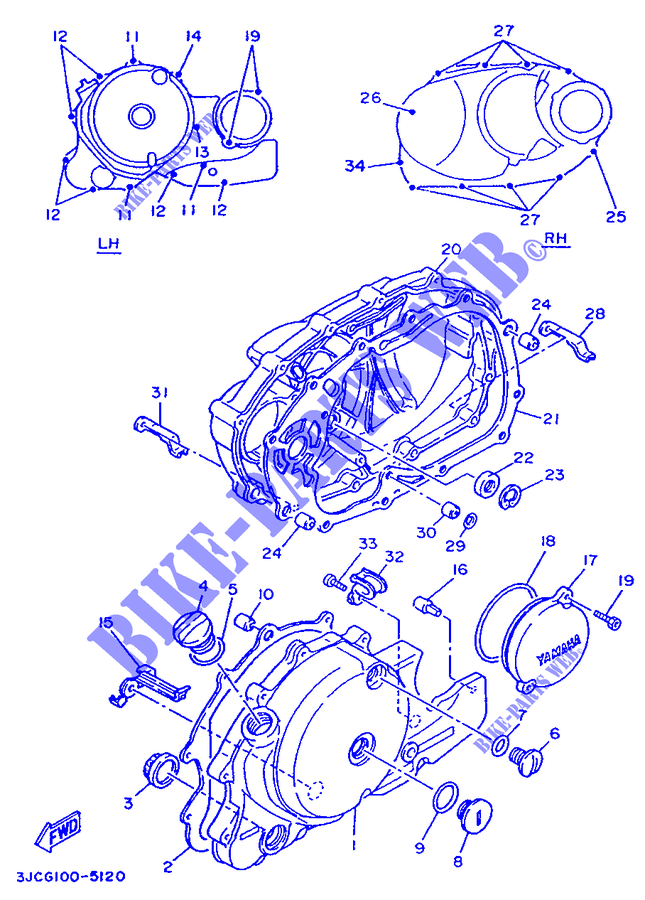 COVER   ENGINE 1 for Yamaha XV535 (UP) 1996