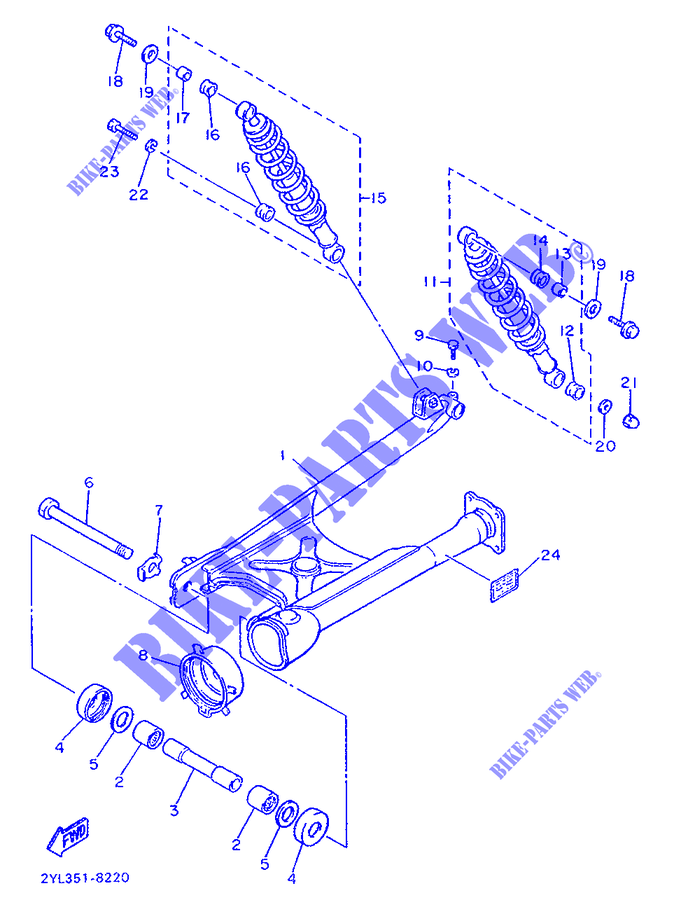 SWINGARM / SHOCK ABSORBER for Yamaha XV535SE 1988