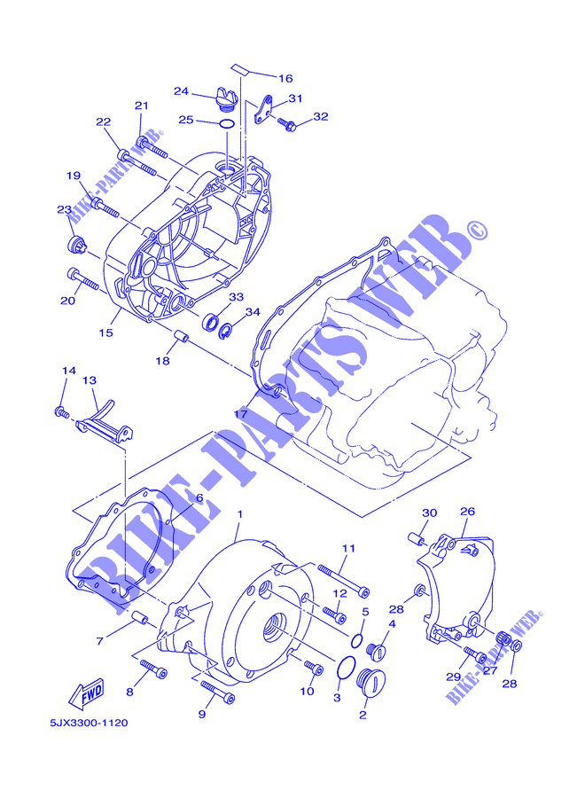 COVER   ENGINE 1 for Yamaha XVS125 2002