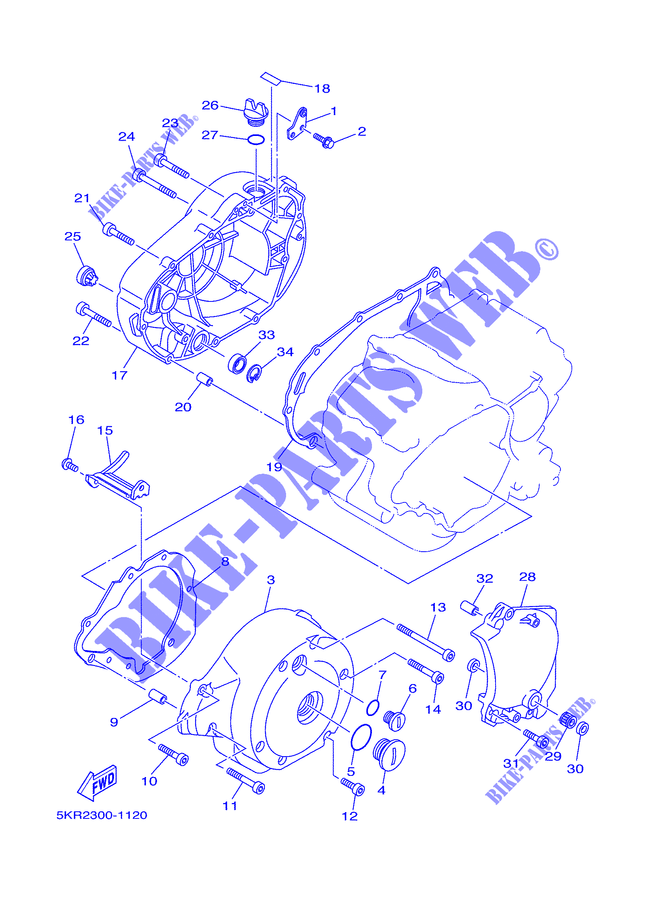 COVER   ENGINE 1 for Yamaha XVS250 2001
