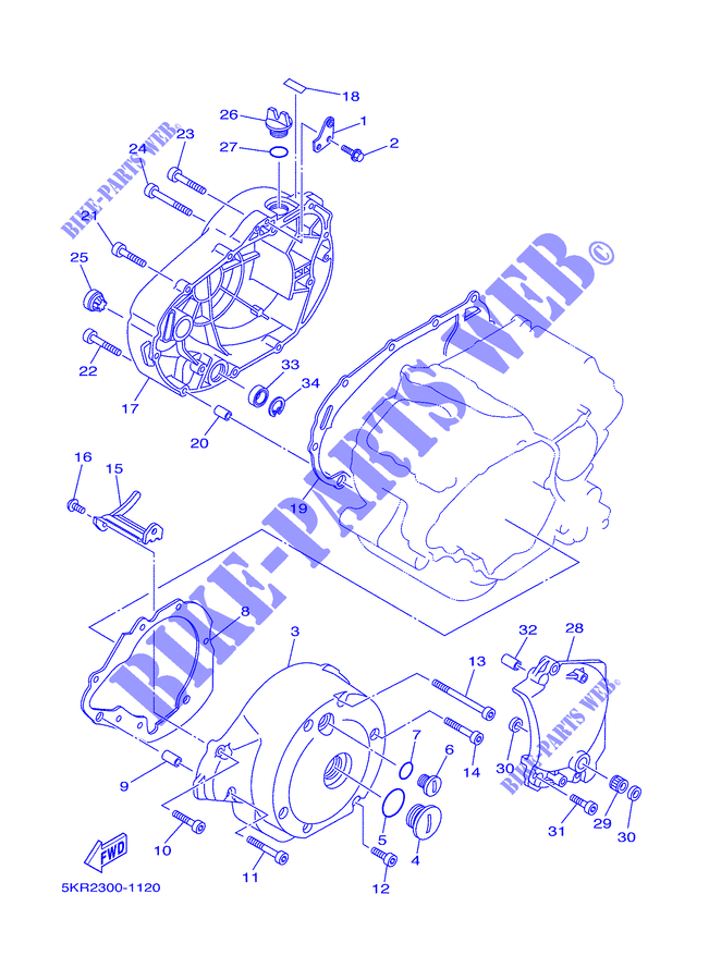 COVER   ENGINE 1 for Yamaha XVS250 2002
