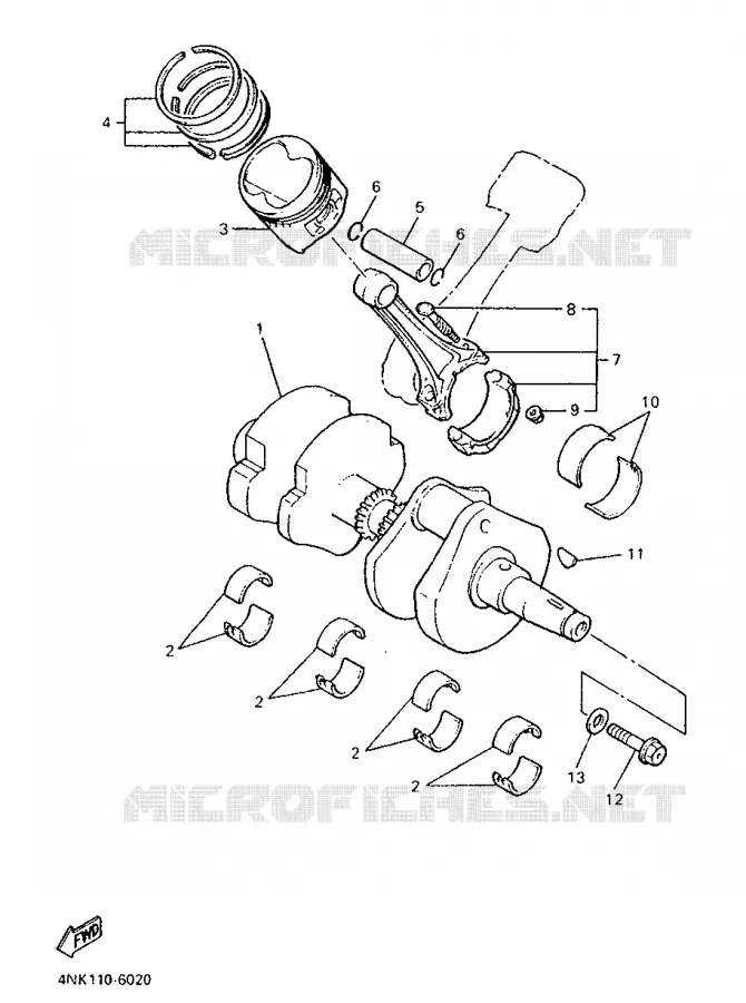 CRANKSHAFT / PISTON Yamaha MOTO 1300 1997 ROYALSTAR  XVZ1300A