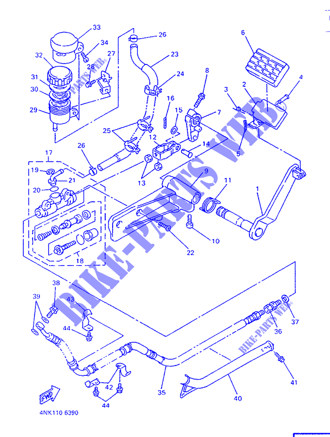 REAR BRAKE MASTER CYLINDER for Yamaha XVZ1300A 1997