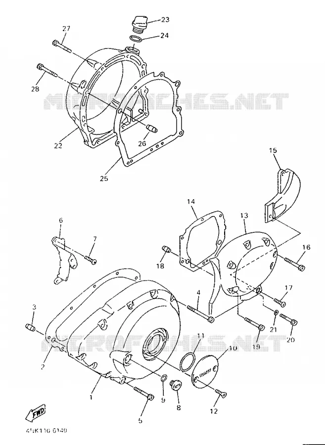 COVER - ENGINE 1 Yamaha MOTO 1300 1996 ROYALSTAR  XVZ13AH