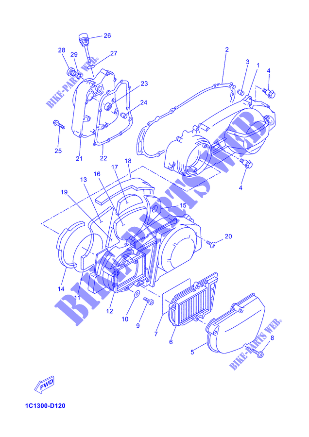 COVER   ENGINE 1 for Yamaha YP250R 2007