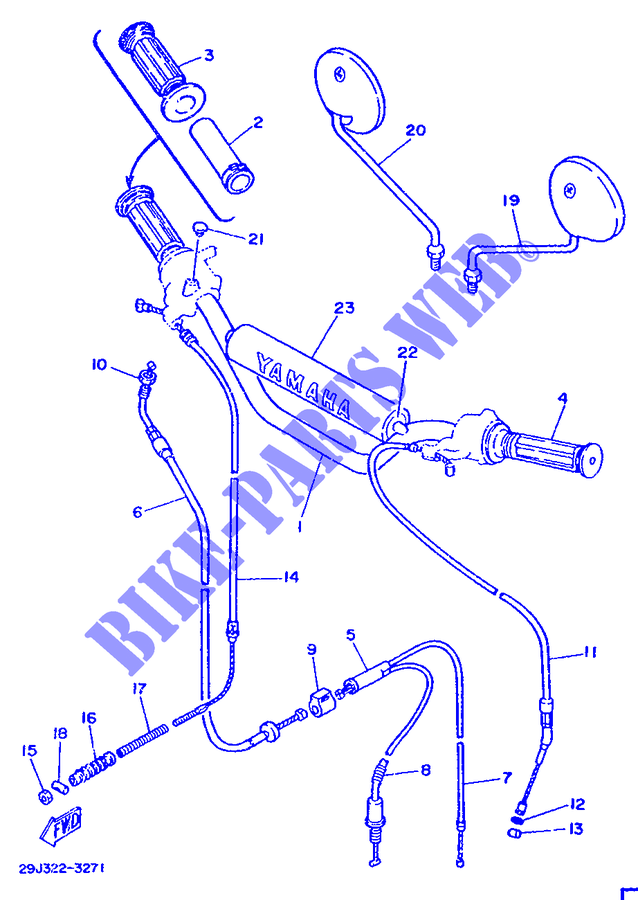 HANDLEBAR & CABLES for Yamaha DT50MX 1992