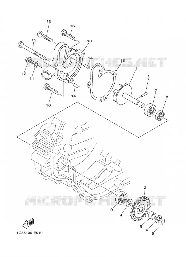 WATERPUMP / HOSES Yamaha MOTO 125 2008 YZ  YZ125X