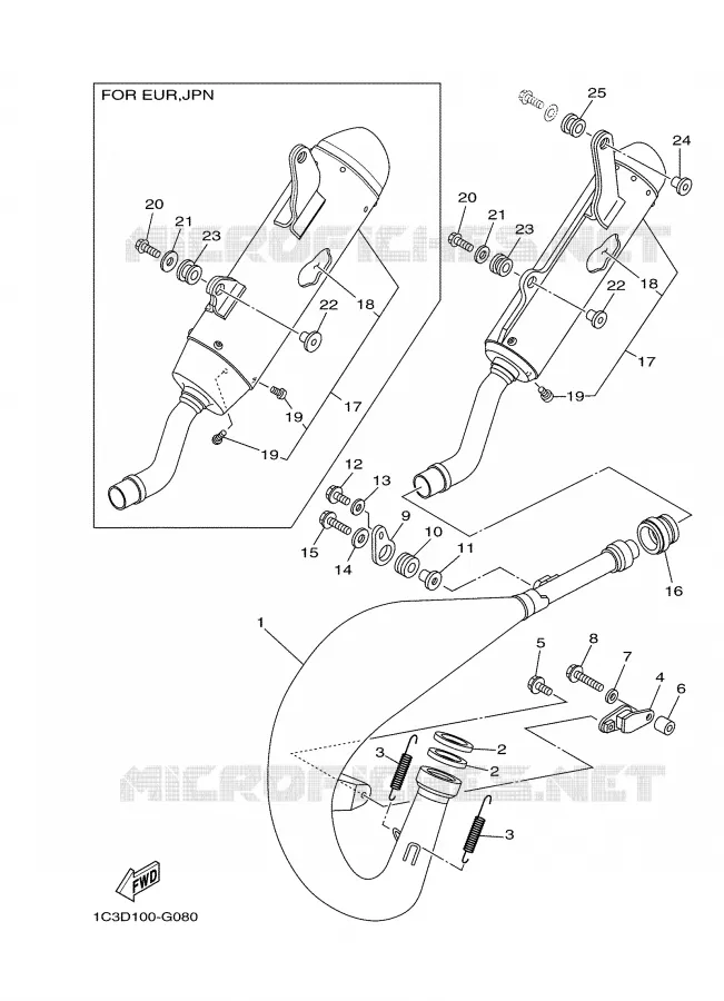 EXHAUST Yamaha MOTO 125 2008 YZ  YZ125X