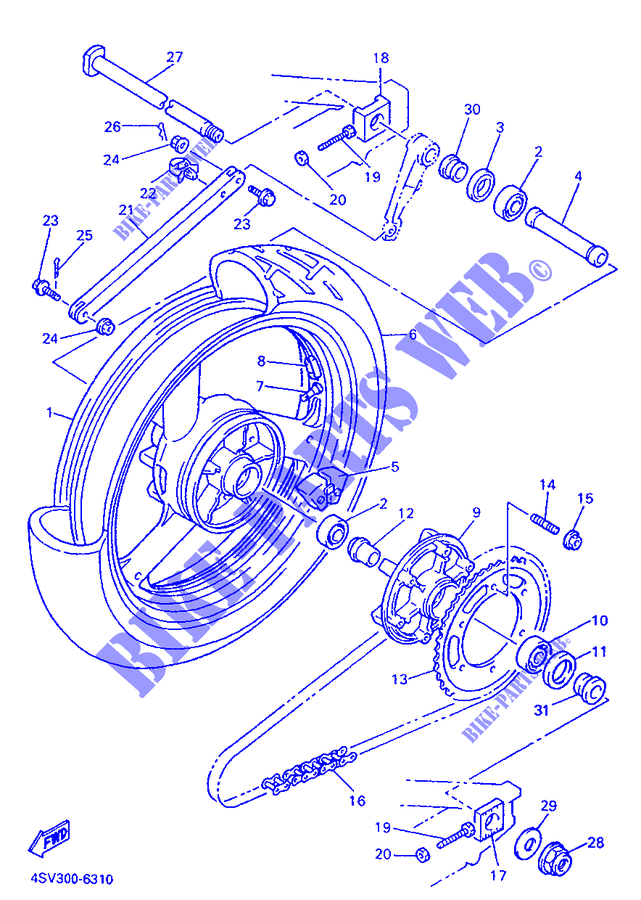 REAR WHEEL for Yamaha YZF1000R 1997